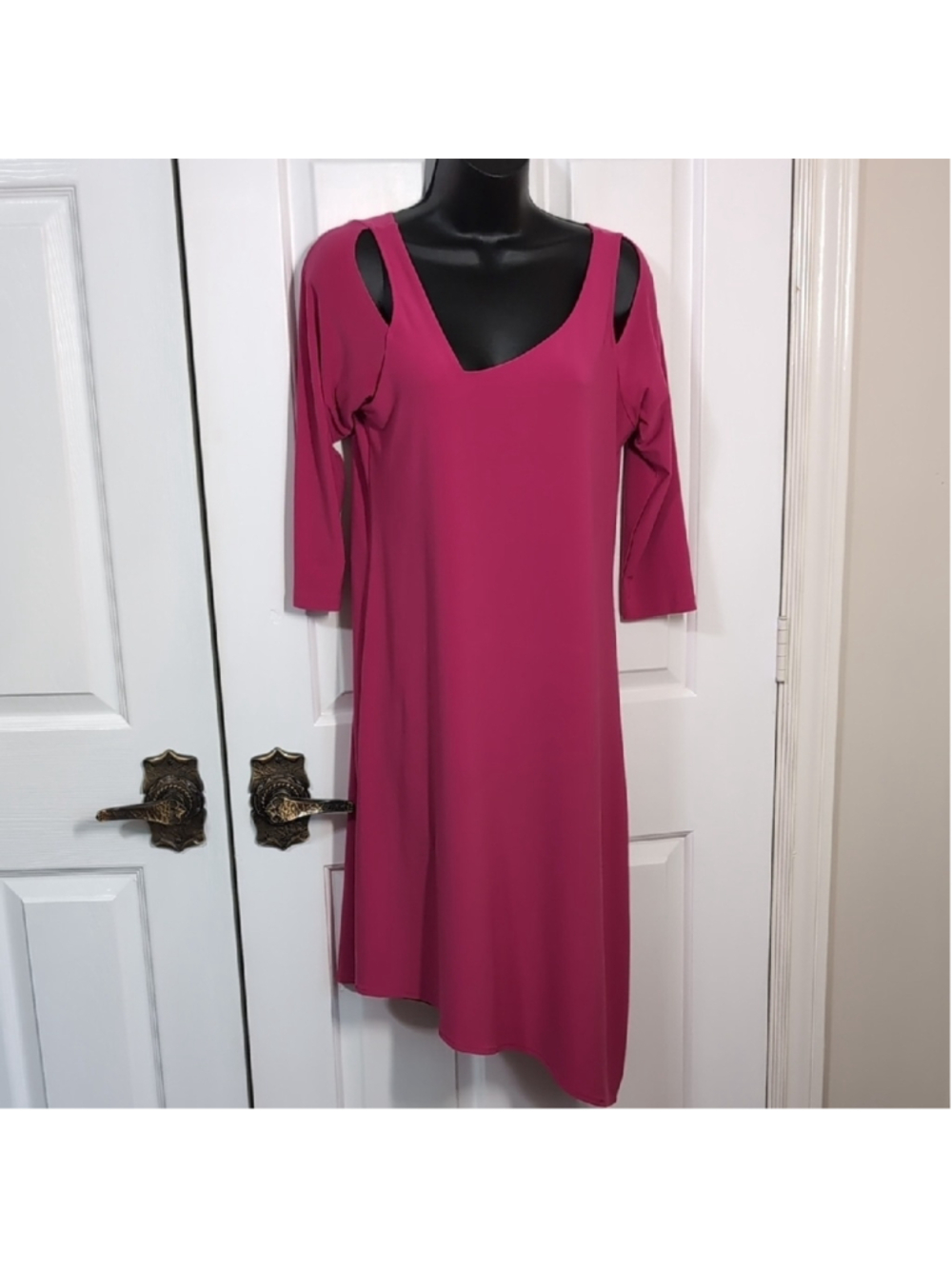 Sympli Dress Asymmetrical Hem Shoulder Cut Out Pink Size 6